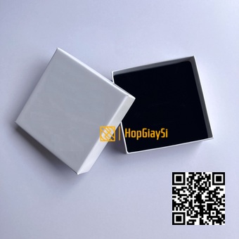 Hộp Trang Sức Giấy Trắng Bóng Size 9 x 9 x 3.5cm