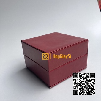 Hộp Đồng Hồ Nắp Bật Simily Màu Đỏ Đậm  Size 10 x 10 x 6.5cm
