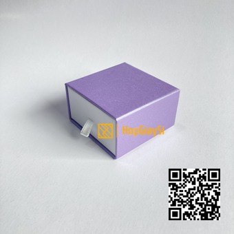 Hộp Đựng Nhẫn Dạng Ngăn Kéo size 6 x 6 x3.5cm Màu Tím