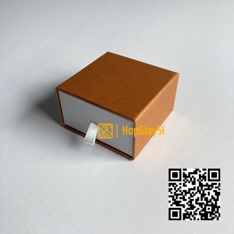 Hộp Đựng Nhẫn Dạng Ngăn Kéo size 6 x 6 x3.5cm Màu Cam