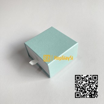 Hộp Đựng Nhẫn Dạng Ngăn Kéo size 6 x 6 x3.5cm Màu Xanh Cốm