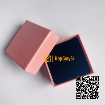 Hộp Nhẫn Giấy Nắp Rời Size 6 x 6 x 3.2cm màu Hồng Tổ Ông