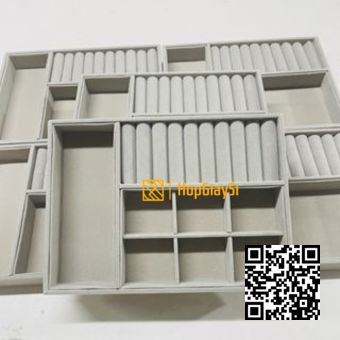 Khay gỗ đựng trang sức giá rẻ size 21.5x15.5x3cm màu xám (K2T)