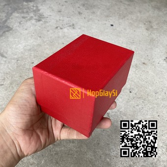 Hộp Đồng Hồ Lớn Giấy Giả Da Màu Đỏ Mới  Size 9.5 x 7 x 7cm