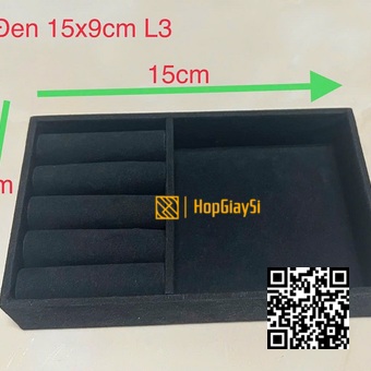 Khay gổ đựng trang sức giá rẻ (mã L3) size 15 x 9 x 3cm màu đen
