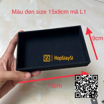 Khay gổ đựng trang sức giá rẻ (mã L1) size 15 x 9 x 3cm màu đen