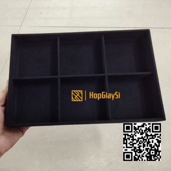 Khay gổ đựng trang sức (mã KTB6) size 25.5 x 16.5 x 3cm màu đen