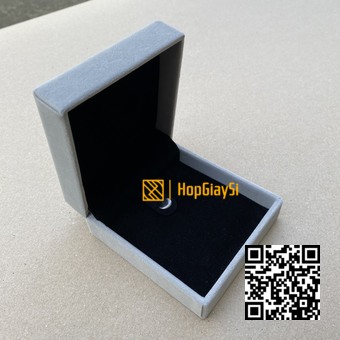 Hộp Vòng Tay Nhung Nắp Bật Cao Cấp Màu xám Size 9 x 8.6 x 4cm