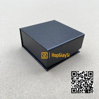 Hộp Trang Sức Nam Châm Cao Cấp Màu Đen Size 7.5 x 7.5 x 3.5cm