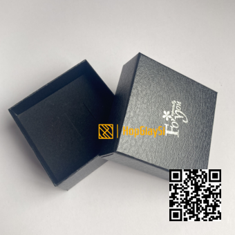Hộp Bộ Trang Sức For You Giấy Da Đen- Size 7.3 x 7.3 x 3.5 cm