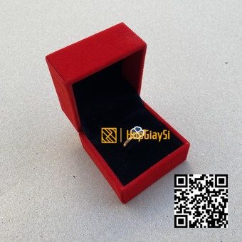 Hộp Nhẫn Nhung Nắp Bật Cao Cấp Màu Đỏ Tươi  Size 6 x 6 x 5cm