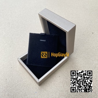 Hộp đựng dây chuyền bật da cao cấp size 8.3 x 7.3 x 3.5cm màu vàng