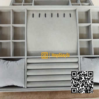 Khay gổ đựng trang sức (mã K2L3) size  màu xám