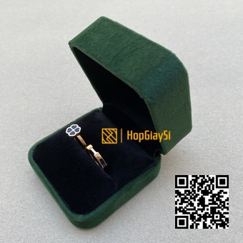 Hộp Nhẫn Nắp Bật (góc tròn) Nhung Cao Cấp Màu Xanh Lá Size 7 x 7cm