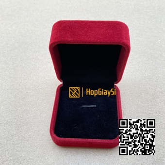 Hộp Dây Chuyền Nắp Bật (góc tròn) Nhung Cao Cấp Màu Đỏ Đậm Size 7 x 7cm