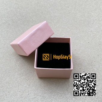 Hộp Trang Sức Giấy Màu Hồng  Size  5 x 5 x 4.5cm