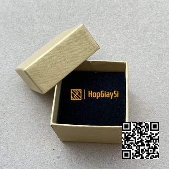 Hộp Trang Sức Giấy Màu Vàng Da Trăng  Size  5 x 5 x 4.5cm