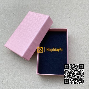 Hộp đựng trang sức dây chuyền giá rẻ màu hồng tổ ông (không nơ)