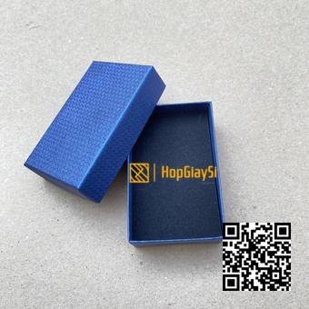 Hộp đựng trang sức dây chuyền giá rẻ màu xanh dương tổ ông (không nơ)