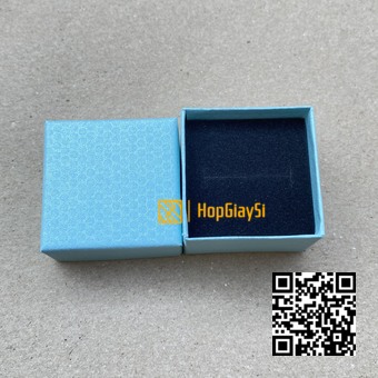 Hộp Nhẫn Giá Rẻ  (không nơ) Size 4 x 4 x 3cm màu xanh ngọc tổ ông