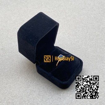 Hộp Nhẫn Nắp Bật (góc tròn) Nhung Cao Cấp Màu Đen Size 6 x 5cm