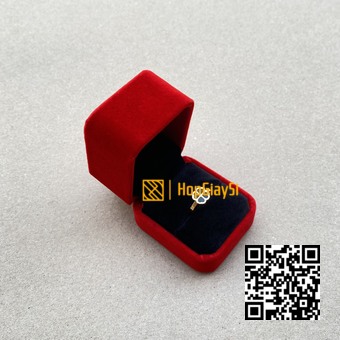 Hộp Nhẫn Nắp Bật (góc tròn) Nhung Cao Cấp Màu Đỏ Tươi Size 6 x 5cm