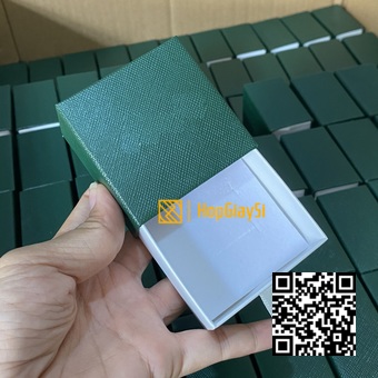 Hộp đựng trang sức ngăn kéo size 6 x 6 x 3.5cm nắp xanh đáy trắng