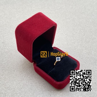 Hộp Nhẫn Nắp Bật (góc tròn) Nhung Cao Cấp Màu Đỏ Đậm Size 6 x 5cm