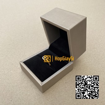 Hộp đựng nhẫn bật da cao cấp size 6.5 x 6 x 5cm màu vàng