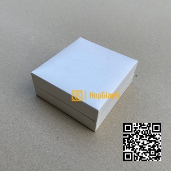 Hộp Vòng Tay Nắp Bật Giấy Màu Trắng Đế Lót Nhung Trắng Cao Cấp ( Ruột cung tròn ) Size 9 x 8.6 x 4cm