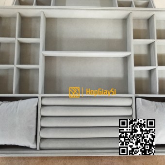 Khay gổ đựng trang sức (mã K2L4) size  màu xám