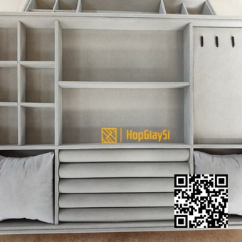 Khay gổ đựng trang sức (mã K2L5) size  màu xám