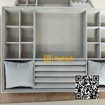 Khay gổ đựng trang sức (mã K2L2) size  màu xám