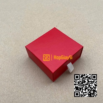 Hộp Đựng Trang Sức Ngăn Kéo Cao Cấp Size 7.5 x 7.5 x 3.5cm Màu Đỏ