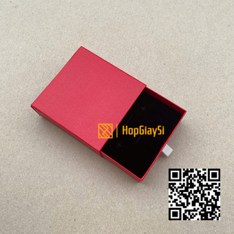 Hộp Đựng Trang Sức Ngăn Kéo Size 9 x 9 x 3.5cm Màu Đỏ