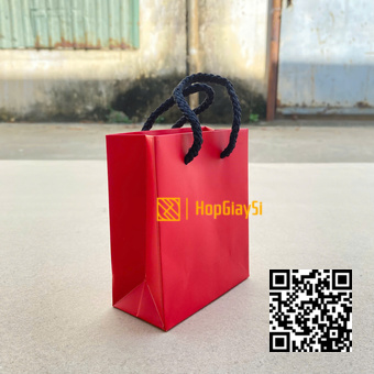 Túi giấy đựng quà size 10 x 5 x 12cm màu đỏ