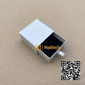 Hộp Đựng Nhẫn Dạng Ngăn Kéo size 6 x 6 x 3.5cm Màu Trắng Bóng