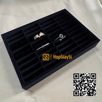  Khay Trưng Bày Trang Sức Vòng Tay 40 ngăn size 35.3x25.3x5.2cm Màu Đen