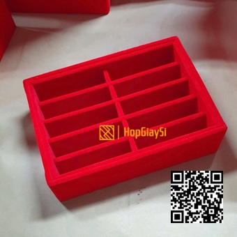  Khay Trưng Bày Trang Sức Vòng Tay 10 ngăn (5x2) Màu Đỏ Tươi