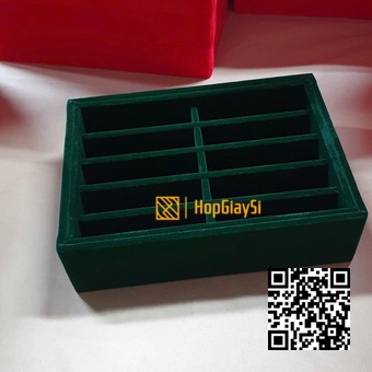  Khay Trưng Bày Trang Sức Vòng Tay 10 ngăn (5x2) Màu Xanh lá