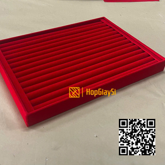 Đế Trưng Bày Nhẫn , Hoa tai size 35 x 25 x 5cm Màu Đỏ Tươi