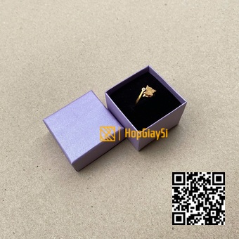 Hộp Trang Sức Giấy Màu TÍm  Size  5 x 5 x 4.5cm