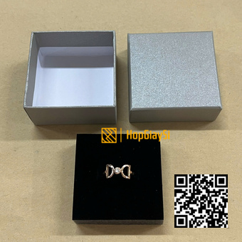 Hộp Nhẫn Giấy Xám Nắp Rời - Size 6 x 6 x 3.2cm