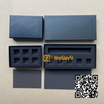 Hộp Giấy (Ruột theo yêu cầu)  size 9 x 6 x 2.5cm màu Xanh Rêu 