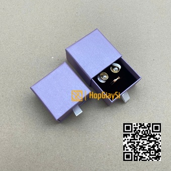 Hộp Đựng Nhẫn Dạng Ngăn Kéo size 6 x 6 x3.5cm Màu Tím (Full)