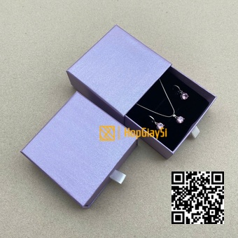 Hộp Đựng Trang Sức Ngăn Kéo Size 9 x 9 x 3.5cm Màu Tím
