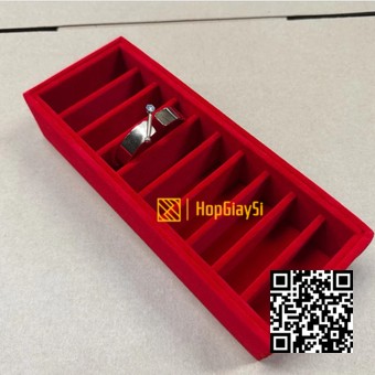  Khay Trưng Bày Trang Sức Vòng Tay 10 ngăn dọc Màu Đỏ Tươi