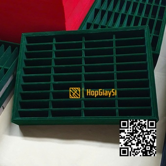  Khay Trưng Bày Trang Sức Vòng Tay 40 Ngăn size 35.3x25.3x5.2cm Màu  Xanh lá