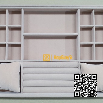 Khay gổ đựng trang sức (mã K2L4) size  màu Kem