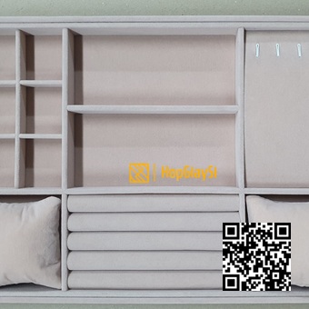 Khay gổ đựng trang sức (mã K2L5) size  màu Kem